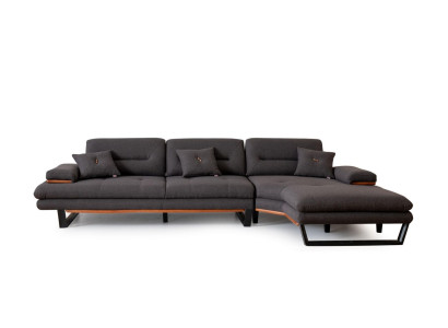 Dizainera pelēks stūra dīvāns L formā Moderns mēbeļu dzīvojamā istaba stūra dīvānkāršķis Sofa 
