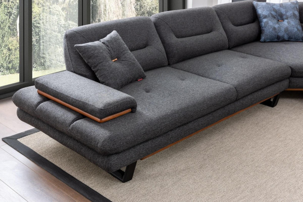 Dizainera 3 daļu dzīvojamā istabas komplekts Stūra sofa L-formas + 3 + 1 sēdētspējas Moderns jauns