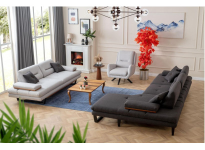 Moderns Sofasets 3 + 1 sēdvietas un stūra dīvāns L-formas dizainera mēbeles jaunas