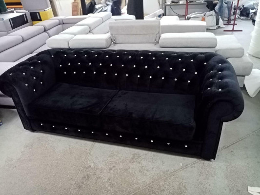 Dīvāns 2 sēdvietu pārklājums metāla dizains dīvāni samta vintage stils Chesterfield.