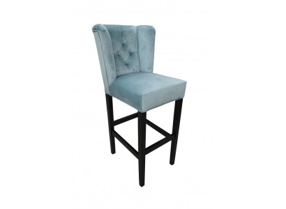 Zilais barstools komplekta 2 gabali Audums Barstuhle Bar Stools Counter Chair Chesterfield Chairs