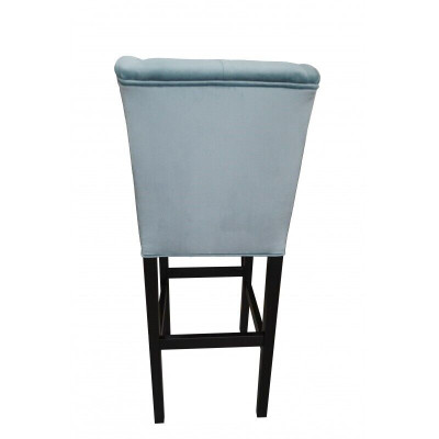 Zilais barstools komplekta 2 gabali Audums Barstuhle Bar Stools Counter Chair Chesterfield Chairs