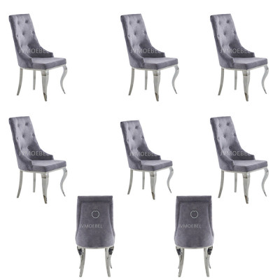 6x Krēsla Chesterfield dizaina mīkstie krēsli Sēdeklis Tekstila komplekts Jauns