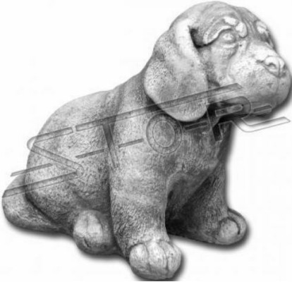 Dārza dekorācijas suņa terases akmeņu figūras dekoratīvas statujas balts