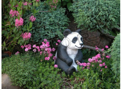 Dārza dekors Panda terases akmens figūras figūra dekoratīvā statuja