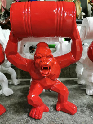 Statujas dekorācija Deko Gorilla dārzā Jauna dizainera figūra Statuja Modernas figūras