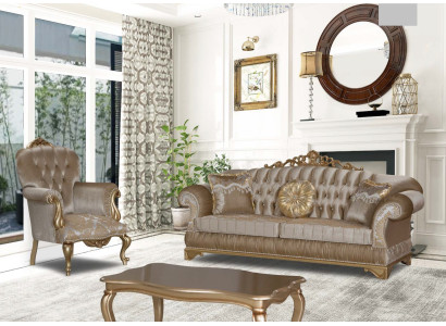 Dizain Chesterfield 3+1 sēdvietas mīkstais galds Noapaļotām kokteiļu cirtas Tekstils Dīvāns Krēsls Polster Sofa Dīvāna);