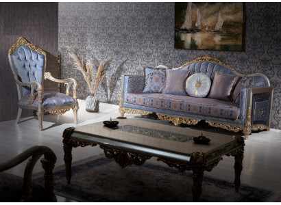 Baroka Sofa Chesterfield 3+1 vietu galdiņš dīvāns komplekts, mēbeles polsterējums