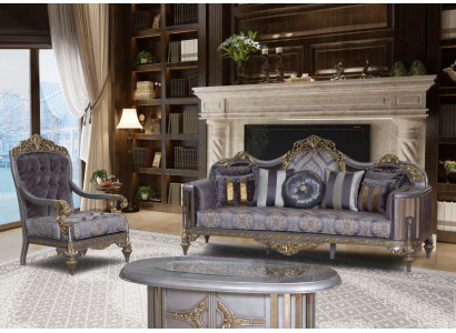 Gulta Chesterfield komplekts Rozā Dīvāns Galds dizainera grupa 3 gab. Dzīvojamā istaba.