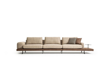 Dīvāns 4-vietīgs luksusa mēbelēts dīvāns ar jaunu dizainu, tekstila materiālu, mūsdienīgs dzīvojamais telpās.