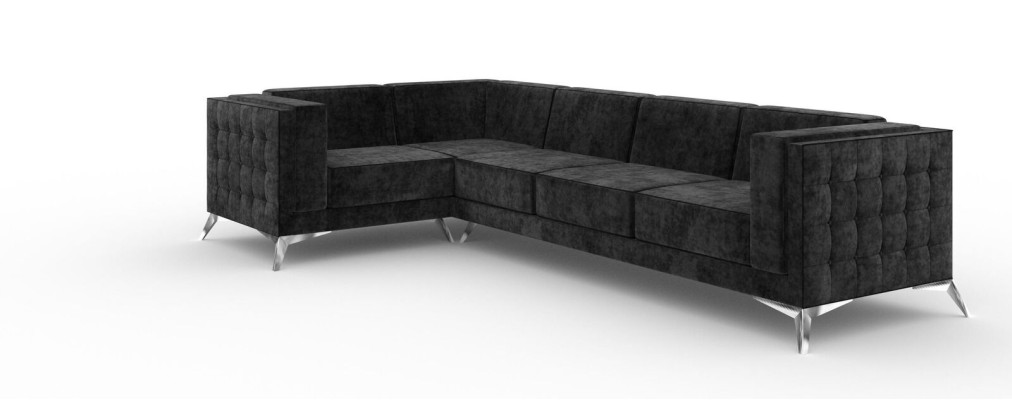 Chesterfield stūra dīvāns L formas auduma dizains dīvāns polsterēts sēdeklis auduma dīvāns jauns