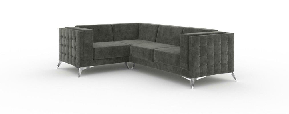 Chesterfield stūra dīvāns L formas auduma dīvāns dizaina mēbelēm sēdeklis auduma sofa stūra jauns