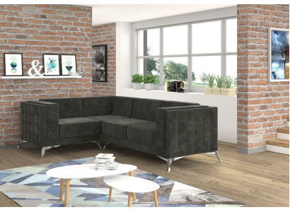 Chesterfield stūra dīvāns L formas auduma dīvāns dizaina mēbelēm sēdeklis auduma sofa stūra jauns