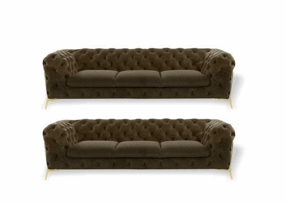 Chesterfield Dīvāns Samt Diivanām Sēdekļi 3+3 Sēdvietu komplekta dizaina dīvāni Diivāni