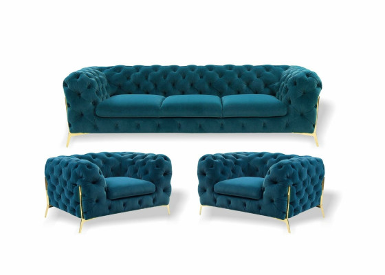 Chesterfield dizaina mīkstajām mēbelēm 3+1+1 sēdvietu dīvāns, materiāla komplekta polsterējums