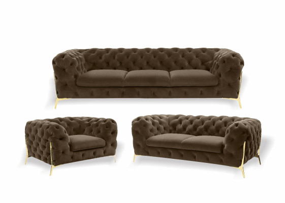 Luksusa Chesterfield dīvāna komplekts ar velvēna pārklājumu 3+2-vietīgam dīvānam.