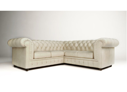 Chesterfield stūra dīvāns L-formas auduma dizaina dīvāns ar šķiedru sēdekli tekstuīls