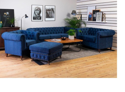 Luksusa Chesterfield dizainera dīvāni ādas dīvāns tekstila audumi xxl liela dīvāna 3 daļas