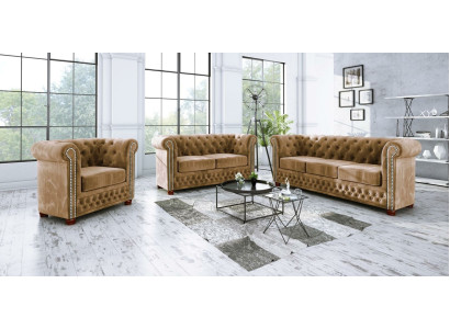 Chesterfield Dīvāngarnitūra 3+2 Vieta Dīvāns Sēdeklis Dīvāns Dīvānģīmene