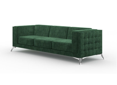 Trīsdaļīgā 3-vietīgā dīvāna sedzamā sofa no auduma tekstila Stoff Chesterfield dīvāna biļetes.