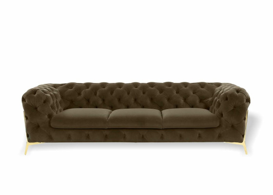 Dīvāns 3-vietīgi dizaina dīvāni ar apšuvumu ādas atpūtas Chesterfield sēdekļiem.