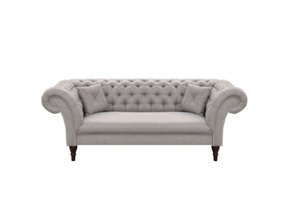Chesterfield dizaina dīvāns ar polsterējumu no ādas un tekstila dīvāns, divi dīvāni, trešais ir jauns.
