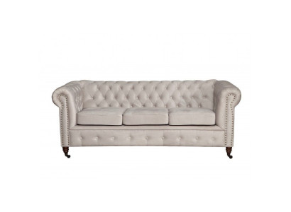 Dizaina klasiskais Chesterfield mēbelu komplekts ar 3 vietām ādas mīkstajām dīvānam. Uzstādīšanas annonces (sofa, gultas eļļa, galds) - jauns.