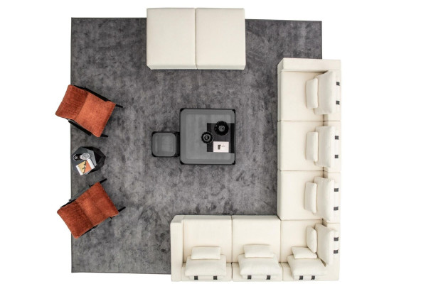 Sofas komplekts L-formā Dizainera polstermēbeles Dizaina krēsls Piespiedu mēbeles Stūra dīvāns