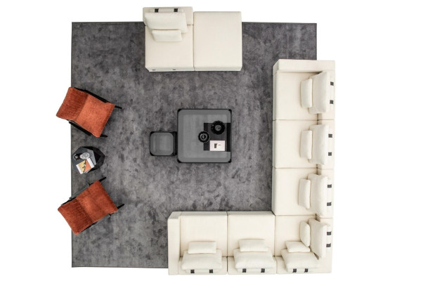 Sofas komplekts L-formā Dizainera polstermēbeles Dizaina krēsls Piespiedu mēbeles Stūra dīvāns