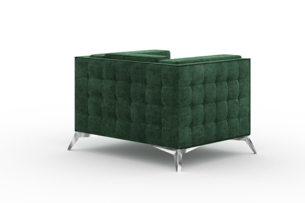 Chesterfield krēsls 1-vietīgā dīvāns ar jaunu auduma pārklājumu televizora galdam.