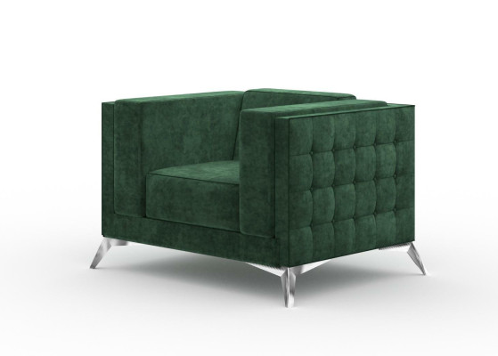Chesterfield krēsls 1-vietīgā dīvāns ar jaunu auduma pārklājumu televizora galdam.