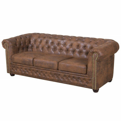 Chesterfield York Gobi 3 sēdvietu ādas dīvāns mīkstie dīvāni dīvāni jauni