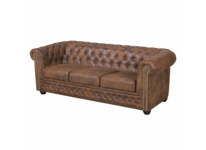 Chesterfield York Gobi 3 sēdvietu ādas dīvāns mīkstie dīvāni dīvāni jauni