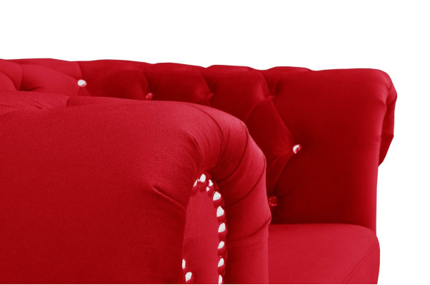 Chesterfield auduma dīvāns ar 2 sēdvietām auduma dīvānu sarkanais divvietīgais.