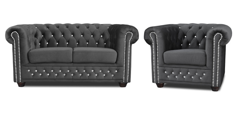 Chesterfield auduma dīvāns ar diviem sēdvietām auduma dīvāns diviem melns
