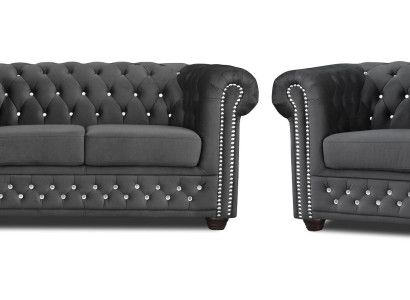 Chesterfield auduma dīvāns ar diviem sēdvietām auduma dīvāns diviem melns