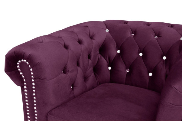 Chesterfield tekstila dīvāns ar polsteriem 2-vietīgs auduma dīvāns purpursarkanā divvietīgais.toolStripButton sofas.