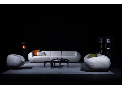 Luksusa dzīvojamā istabas krāsns dīvāns komplekts Pieci sēdvietu Trīsvietīgs Krēsla komplekts Moderns