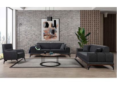 Sofas komplekts 3+3+1 sēdvietu komplekts dizaina dīvāns tekstila krēsls dzīvojamā istaba jauns
