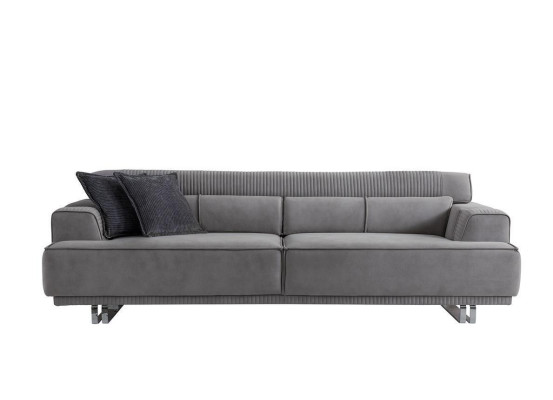 Dīvāns 3 sēdvietām Modernā mēbeles Pelēks Dzīvojamā istaba Luksusa iekārtojums 235cm