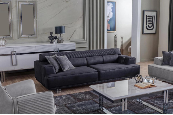 Dīvāns 3-vietīgs Moderns Mēbeles Baltā Telpa Lux Designer 235cm Iekārtojums