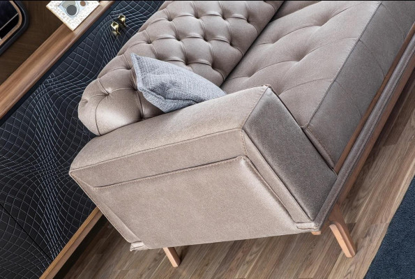 Sofa 4 Sitzer dizaina dīvāns Polster Grey tekstils Relaksējoša sēdvieta Mūsdienīgas mēbeles