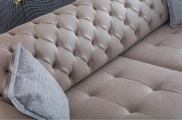Sofa 4 Sitzer dizaina dīvāns Polster Grey tekstils Relaksējoša sēdvieta Mūsdienīgas mēbeles