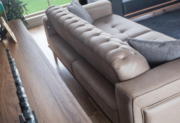 Sofa 4 Sitzer dizaina dīvāns Polster Grey tekstils Relaksējoša sēdvieta Mūsdienīgas mēbeles
