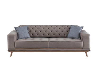 Sofa 4 Sitzer dizaina dīvāns Polster Grey tekstils Relaksējoša sēdvieta Mūsdienīgas mēbeles
