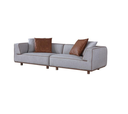 Gulta 4 vietas dizaina dīvāns Pārklājums Pelēks Tekstils Atpūtas vieta Mēbeles 272 cm XL