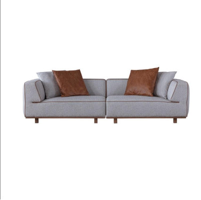 Gulta 4 vietas dizaina dīvāns Pārklājums Pelēks Tekstils Atpūtas vieta Mēbeles 272 cm XL