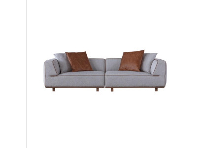 Gulta 4 vietas dizaina dīvāns Pārklājums Pelēks Tekstils Atpūtas vieta Mēbeles 272 cm XL