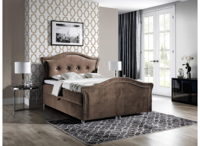 Chesterfield Boxspring Gultas Viesnīcas Gulta Guļamistaba Samts Gulta Kaste Dubultā.