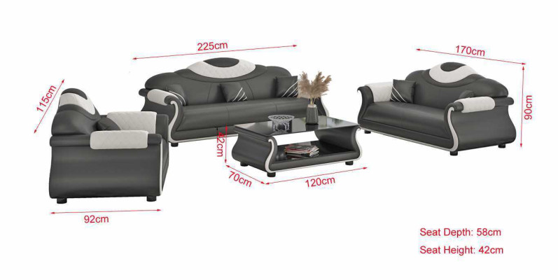 Pilns dīvāns komplekts Dīvāns komplekts 3 gab. Dīvāns Kārba Sofas brūns